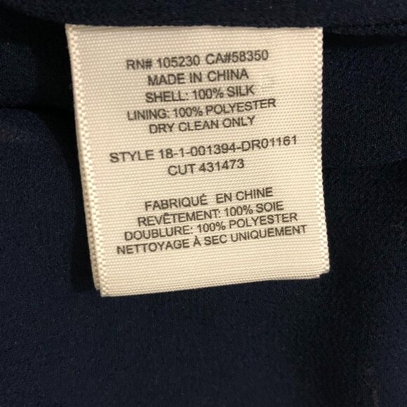 JOIE Silk Dress Navy Pink Floral Flounce Hem Flowy Size S - Picture 6 of 6